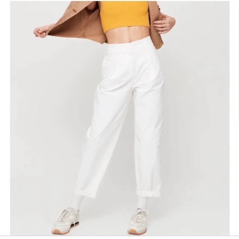 Aritzia Wilfred Free Day Off Pant White High Rise Utility Trouser Size 8